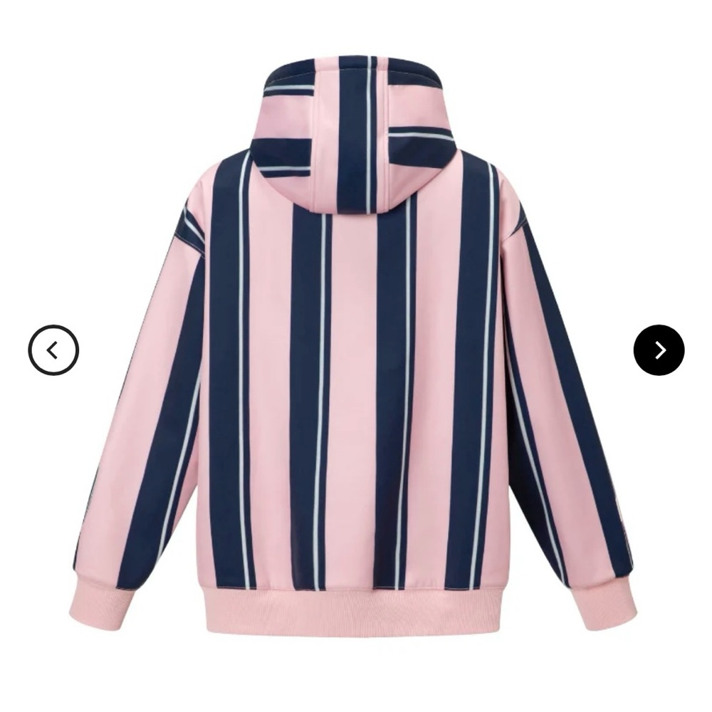 Frenchi Pink and Black Striped Puffer Jacket - Picture 9 of 11